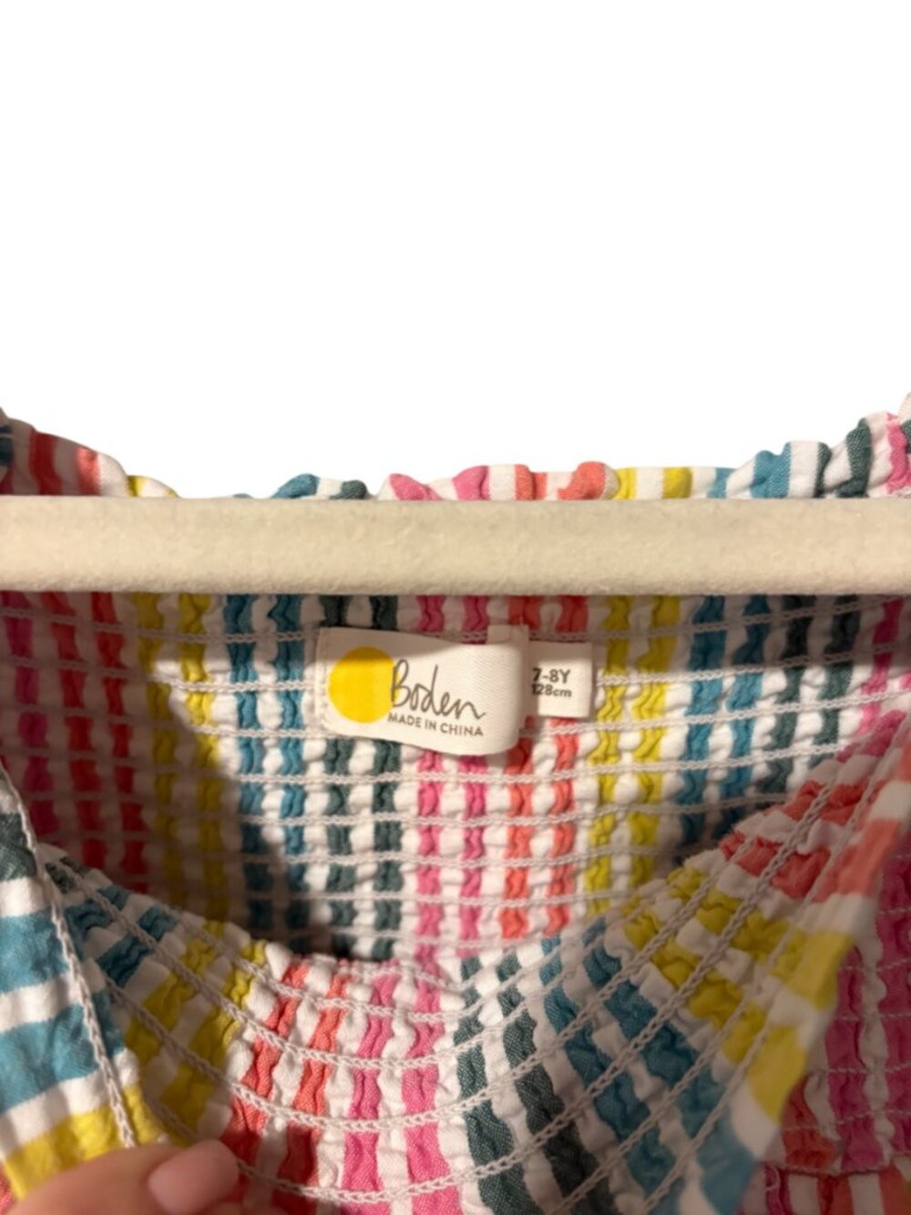 Boden Rainbow Stripe Smocked Sundress - Picture 5 of 5